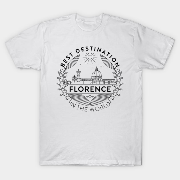 Florence Minimal Badge Design T-Shirt by kursatunsal